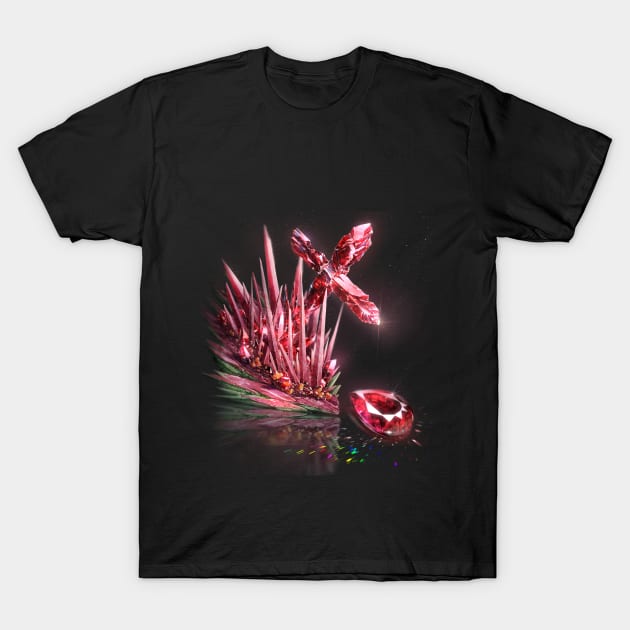 Fantasy Birthstone, July, Ruby T-Shirt by cluseller